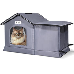 TailTastic Weatherproof Cat House roof keeps rain out with sealed seams for dry shelter.