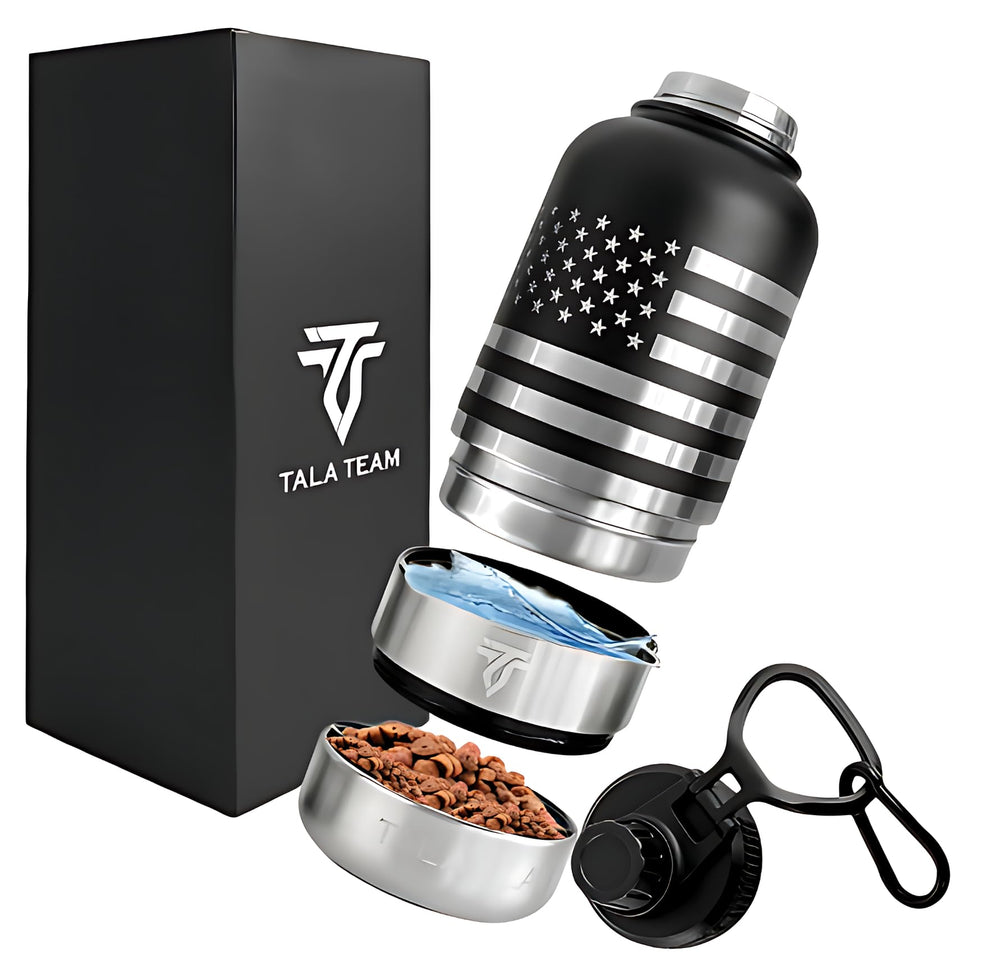 TALA TEAM insulated dog water bottle 32oz for on-the-go hydration on hikes