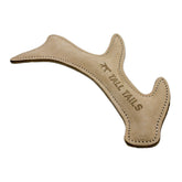 Tall Tails leather antler fetch toy 11-inch side view for interactive fetch