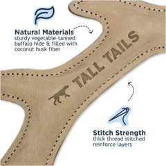 Tall Tails leather antler fetch toy buffalo hide texture for secure grip