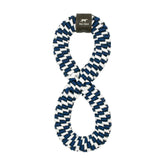 Tall Tails navy braided infinity tug toy closeup for durable fetch and tug sessions