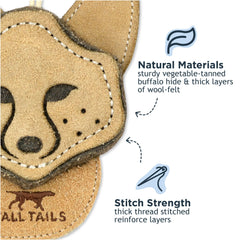 Tall Tails Scrappy Fetch Toy stitching detail highlights reinforced wool-felt layers