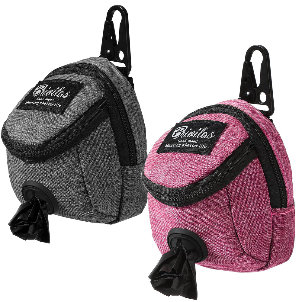 Talltalk 2in1 dog waste carrier clip in pink-gray for quick on-the-go access.