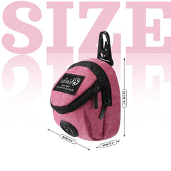 Talltalk dog treat pouch pink highlights snacks during walks.