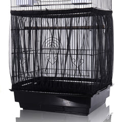 Tamu style bird cage seed catcher large mesh skirt cover in black prevents seed scatter around cages