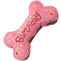 Tamu style dog birthday toys show soft cotton filled plush for safe indoor play.