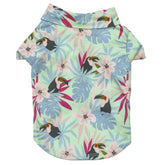 Tangpan Stipes tropical print dog shirt front view for cool summer wear