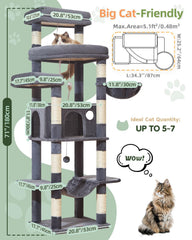 Taoqimiao cat tree 3-platform design for safe climbing and lounging.