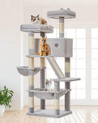 Taoqimiao cat tree 57.5-inch top perch for elevated views and calm observation.