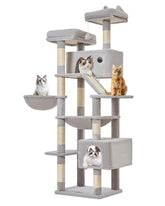 Taoqimiao cat tree 71-inch overview shows a multi-level indoor playground.