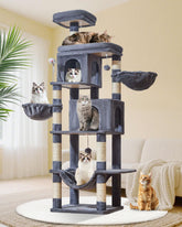 Taoqimiao 77-inch cat tree base shows anti-tilt stability for active households.