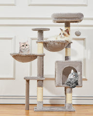 Taoqimiao cat tree spacious condo provides a quiet retreat for lounging.