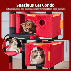 Taoqimiao Gothic Cat Tree 71-Inch sisal posts closeup for healthy scratching