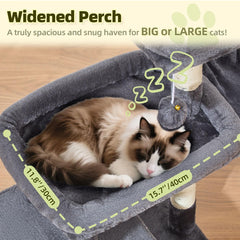 Taoqimiao MS043G large perch provides spacious lookout for lounging and viewing