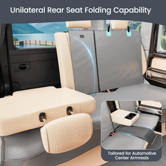 Tapizado dog car seat cover two vertical zippers allow one-side fold for gear.