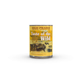 Taste of the Wild High Prairie bison-in-gravy canned dog food packaging; dependable daily nutrition.