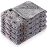 Tatuo dog blanket paw print gray 24x16 for cozy naps and furniture protection.