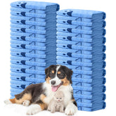 Tatuo dog towels blue bone pattern front view for quick-dry pet drying.