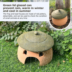Tbpro terracotta reptile cave texture closeup emphasizes natural finish blending with garden.