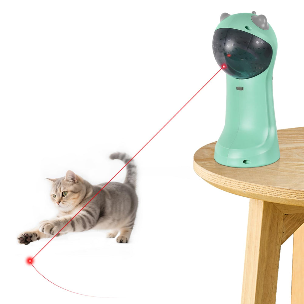 TBTeek cat toy with rotating red dot engages indoor cats in active hunting-inspired play.