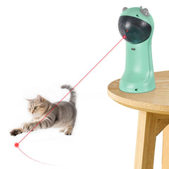 TBTeek cat toy with rotating red dot engages indoor cats in active hunting-inspired play.