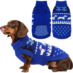 T'CHAQUE Christmas dachshund sweater with full-back fit keeps long bodies warm