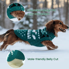 T'CHAQUE model wearing the sweater demonstrates easy layering and mobility