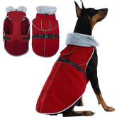 T'CHAQUE insulated dog winter jacket front view highlights waterproof shell for outdoor warmth