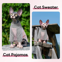 T'CHAQUE Sphynx loose-waist design supports comfortable lounging and litter box access.