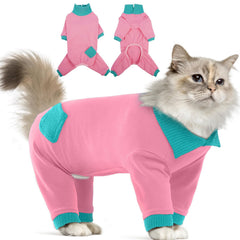 T'CHAQUE Sticky Hair Cat Clothes main view showing recovery-friendly design for cats