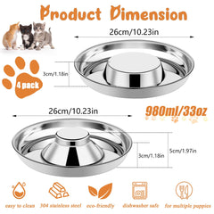 tchrules raised center puppy bowl design helps stabilize small pets during meals.
