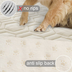 Tcksstex sofa-protection-dog-bed-cover-ivory shields furniture while pets lounge.