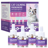 Tcllka cat calming diffuser refill 4-pack offers long-lasting calm for anxious cats.