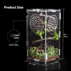 TCooSo jumping spider enclosure side view shows compact, space-saving design for desks