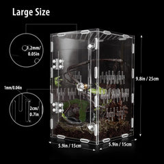 TCooSo Jumping Spider Enclosure shows ventilation holes for healthy air.