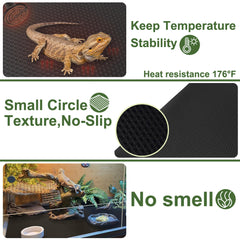 TCYPUHL reptile carpet water-resistant liner simplifies cleaning and resists waste contact.