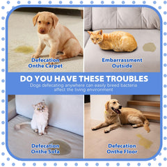 TDBFD Potty Training Spray application shot showing easy-to-use spray for quick spot training.