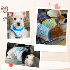 Teacup Dog Sweater pink heart front view with easy-on styling.