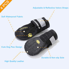 Teamoo dog boots for indoor and outdoor use, protecting paws from snow and dirt.