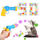 TEAWOO cat toys pom-pom launcher demonstrates a 7-meter reach for dynamic indoor play.