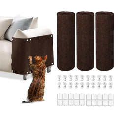 TEBANTY cat scratch mat rolls assembly shows easy DIY setup for durable protection