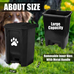 tebiete removable inner bin with metal handle for easy bag removal.
