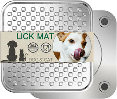 Techphardo stainless steel large lick mat close-up with raised maze for calming licking sessions.