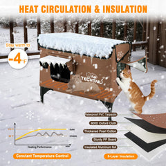 TECHTAIL weatherproof cat shelter PVC and Oxford fabric resist moisture