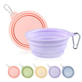 TECOPH collapsible dog bowl open for quick setup during outdoor meals.