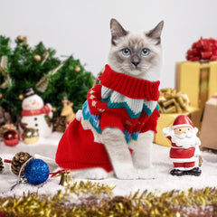 Tecotely cat Christmas sweater back view elastic pullover design