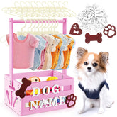 Teenyyou dog closet with hanging rod keeps outfits neatly organized.