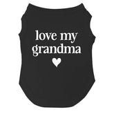 Tees & Tails Love My Grandma Valentine’s Dog Tee front view shows bold holiday style.