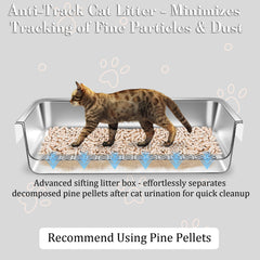 Tehoao XL sifting box side view highlights spacious interior for multi-cat use