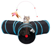 Tempcore cat tunnel 3-way collapsible for easy storage and travel play